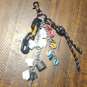 Multicolor Charm Keychain with Black Clip